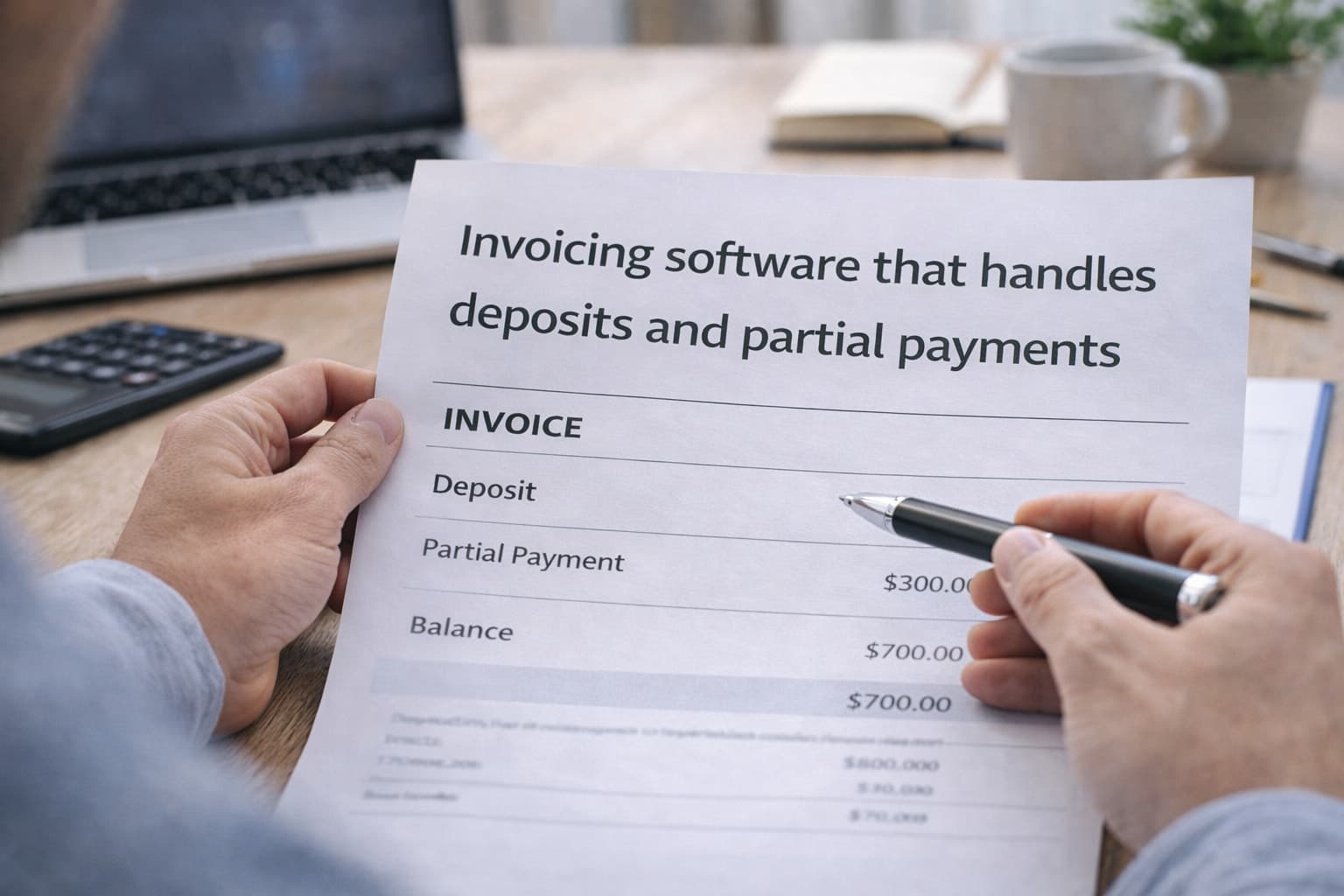 Invoicing Software For Deposits and Partial Payments