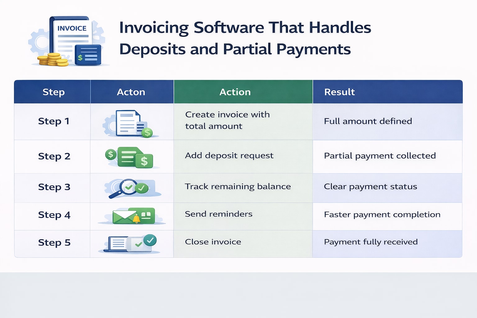 Invoicing software that handles deposits and partial payments Comparison Table
